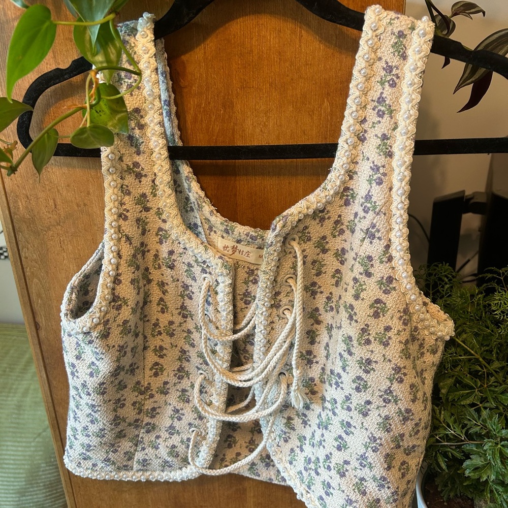 Cottagecore floral vest